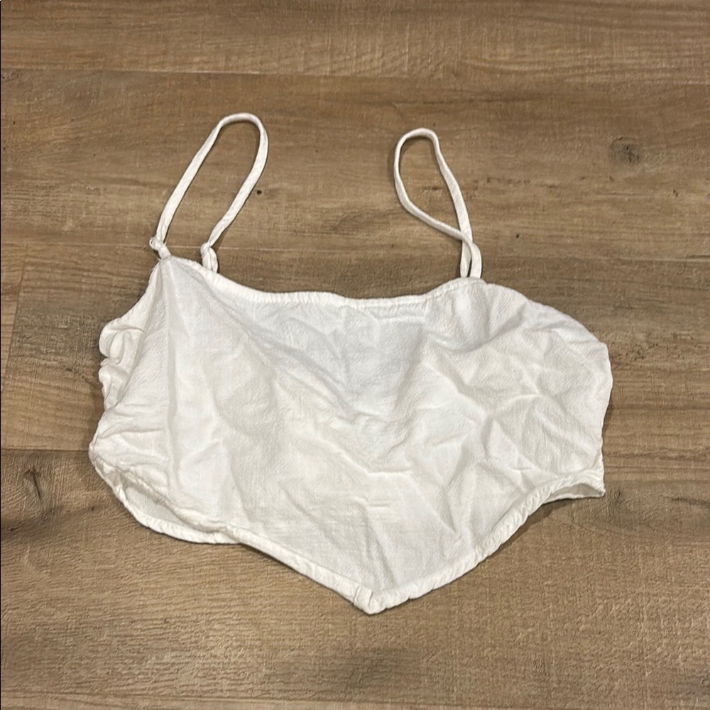 White Cropped Tank Top